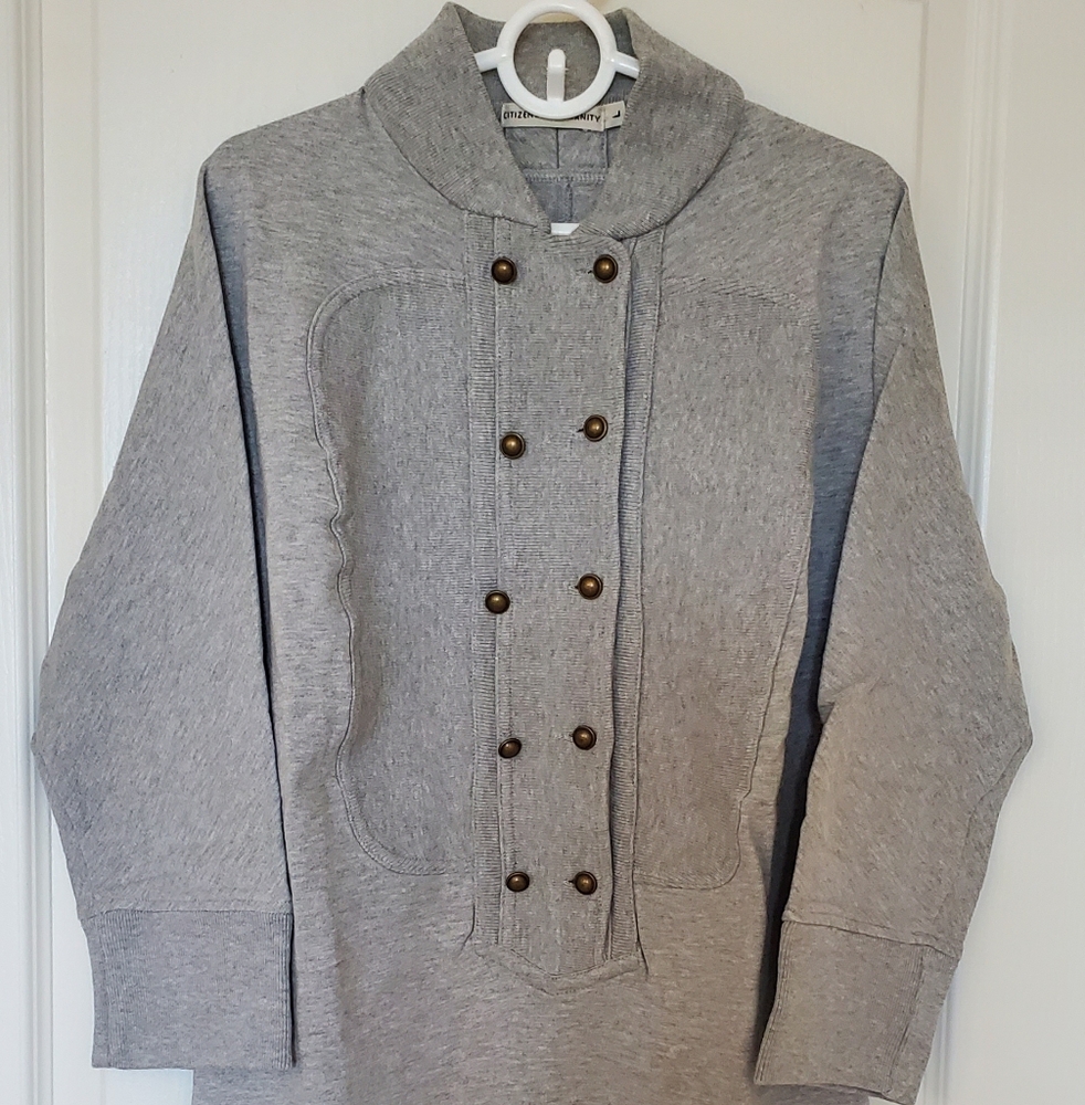 Citizens Of Humanity Gray Button-Up Long Sleeve Dress Size Large